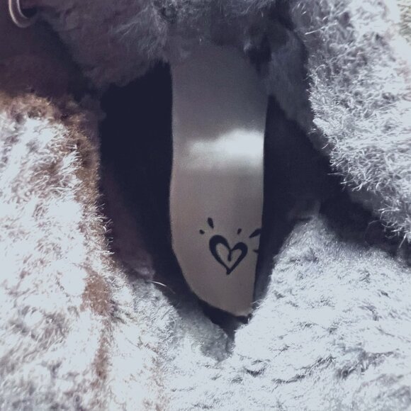 Justice-Women's Faux Fur Size 9 Gray Booties-Lace Up-Warm-School- - Picture 12 of 15